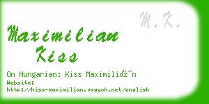 maximilian kiss business card